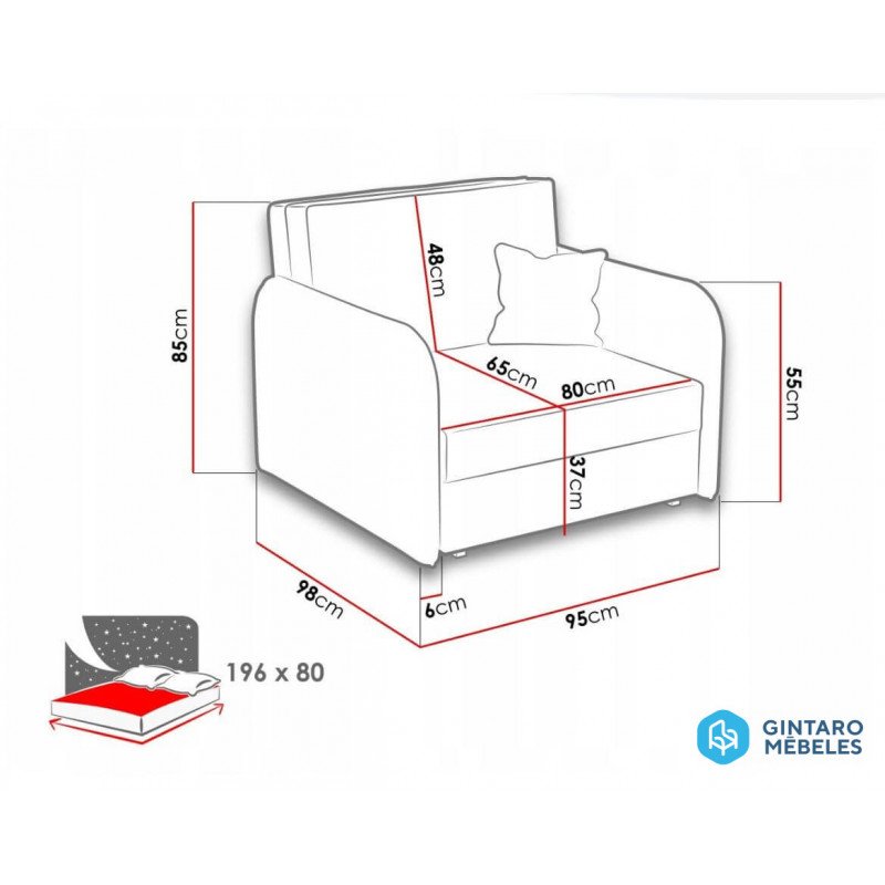 Кресло кровать софия размеры
