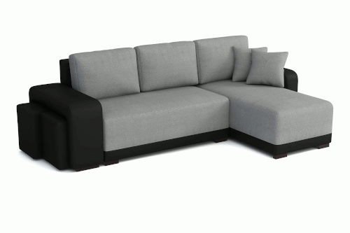 Stūra dīvāns + 2 pufi FINO
