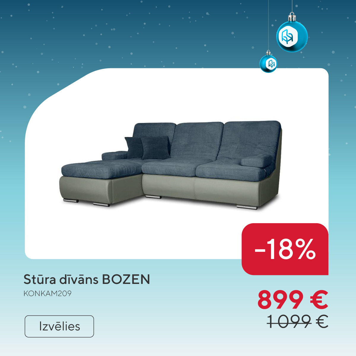 Stūra dīvāns BOZEN